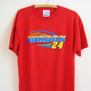 Jeff Gordon 24 Nascar Red T-Shirt-Car Racing Tee-L